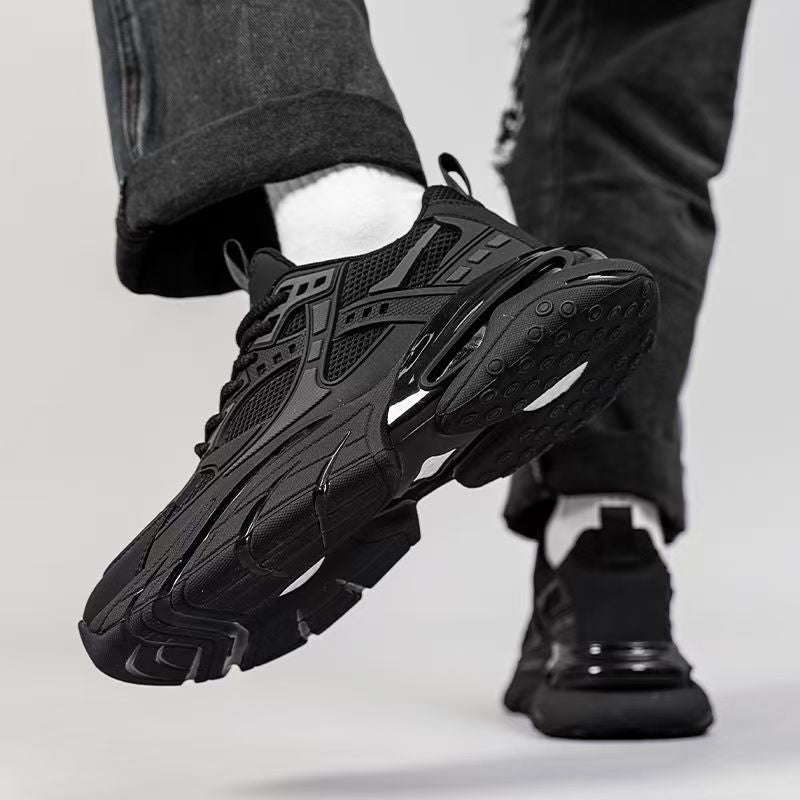 2025 new winter breathable men's shoes height increasing samurai dad shoes chunky sole mesh casual sports trendy sneakers