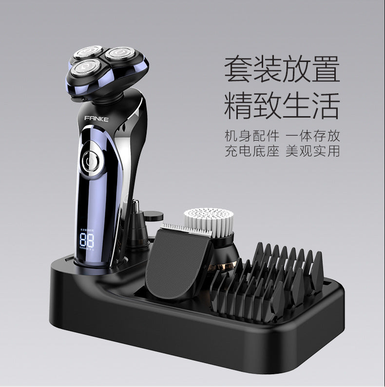 Full body washable electric shaver men's grooming kit lcd display lithium battery rechargeable custom razor