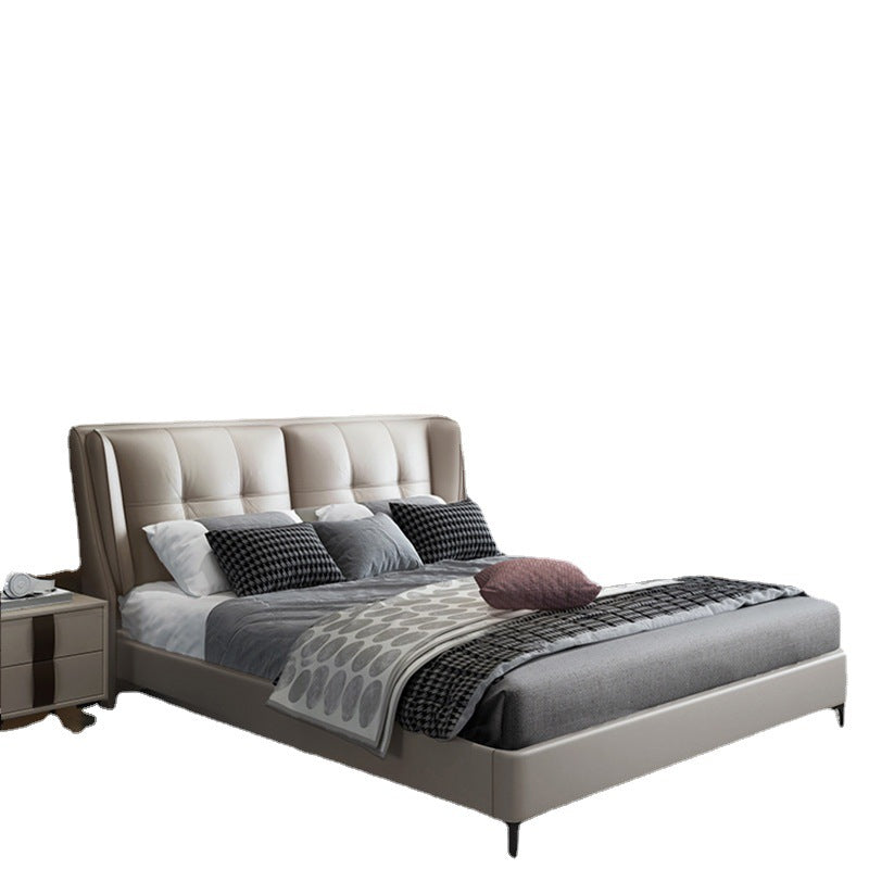 Italian accessible luxury leather bed modern small apartment 1.5m soft-packed leather bed master bedroom 1.8m double wedding bed
