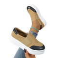 Amazon cross-border plus size women's shoes:  autumn new collection - slip-on casual shoes, chunky sole, comfortable athletic-style flats