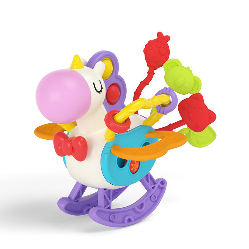 New Pony Lara Le Infant and Toddler Little Hand Finger Swatting Music Press Soft Rubber Rattle Infant and Toddler Educational Toys