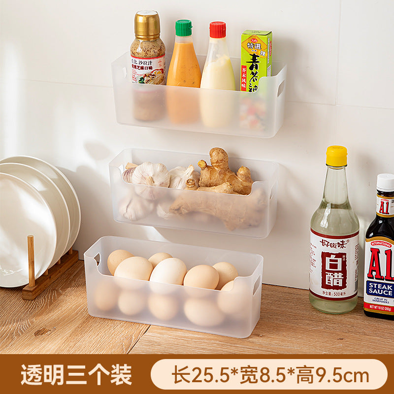 Kitchen Onion, Ginger, Garlic Storage Box Plastic Transparent Non-punching Wall-mounted Storage Box Multifunctional Sundries Sink Shelf
