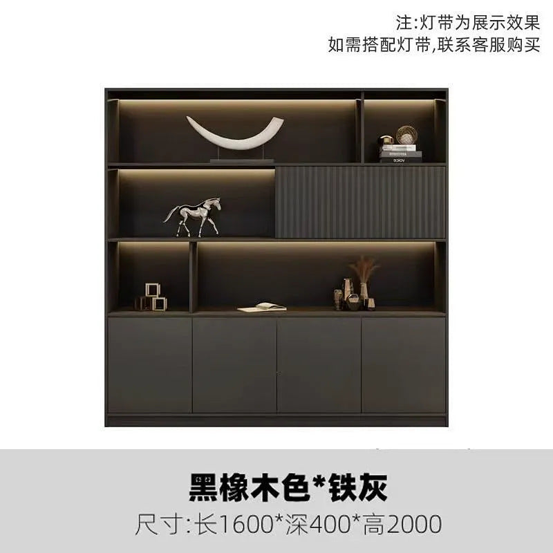 Office bookcase boss background cabinet file cabinet wooden information cabinet storage storage wall floor cabinet