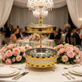 Diamond-shaped golden stainless steel buffet stove 9l hanging buffet stove for hotel restaurants