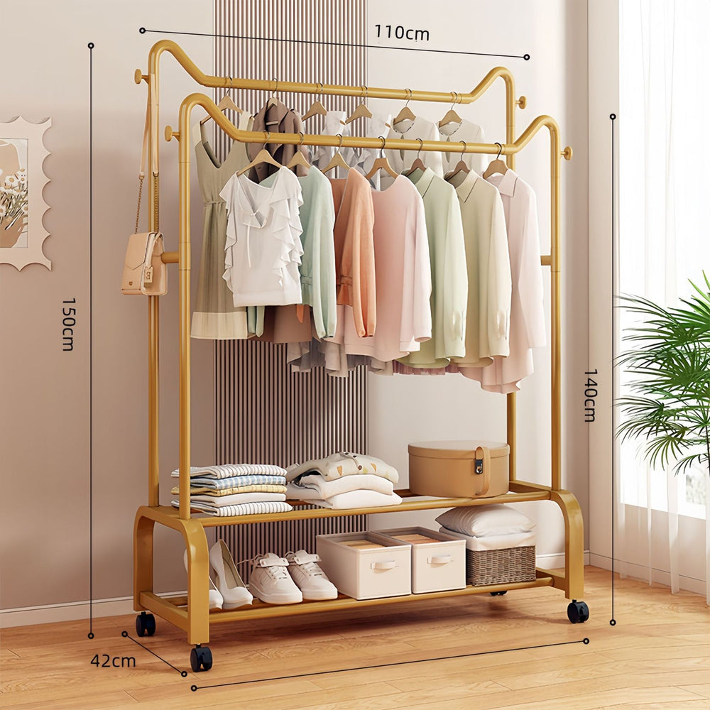 Clothes drying rack floor-standing for home bedroom hanging clothes foldable simple indoor dormitory movable storage rack for drying clothes and hats