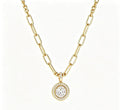 new style accessible luxury inlaid six-claw zircon copper zircon 14k gold necklace female golden elegant clavicle chain heart