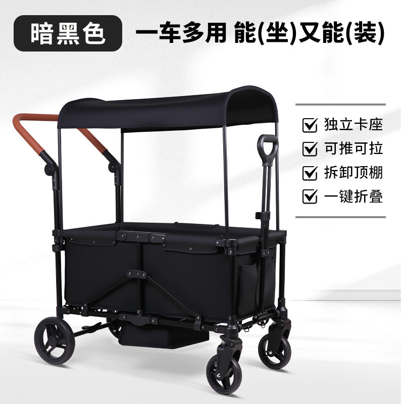 Baby stroller large cart camping cart camping stroller outdoor foldable stroller camping double kids stroller