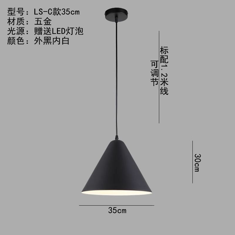 Minimalist industrial black projector light - retro creative restaurant, cafe, bubble tea shop, hot pot restaurant - unique pot lid pendant lamp