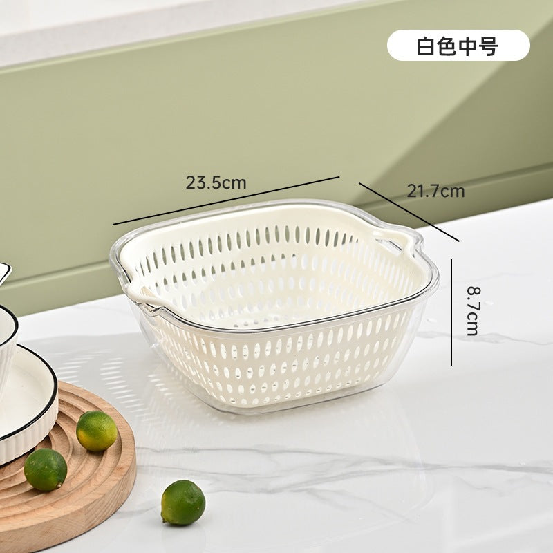 Personalized double-layer sink drain basket six-piece set kitchen living room for home fruit washing plate casual vegetable basket