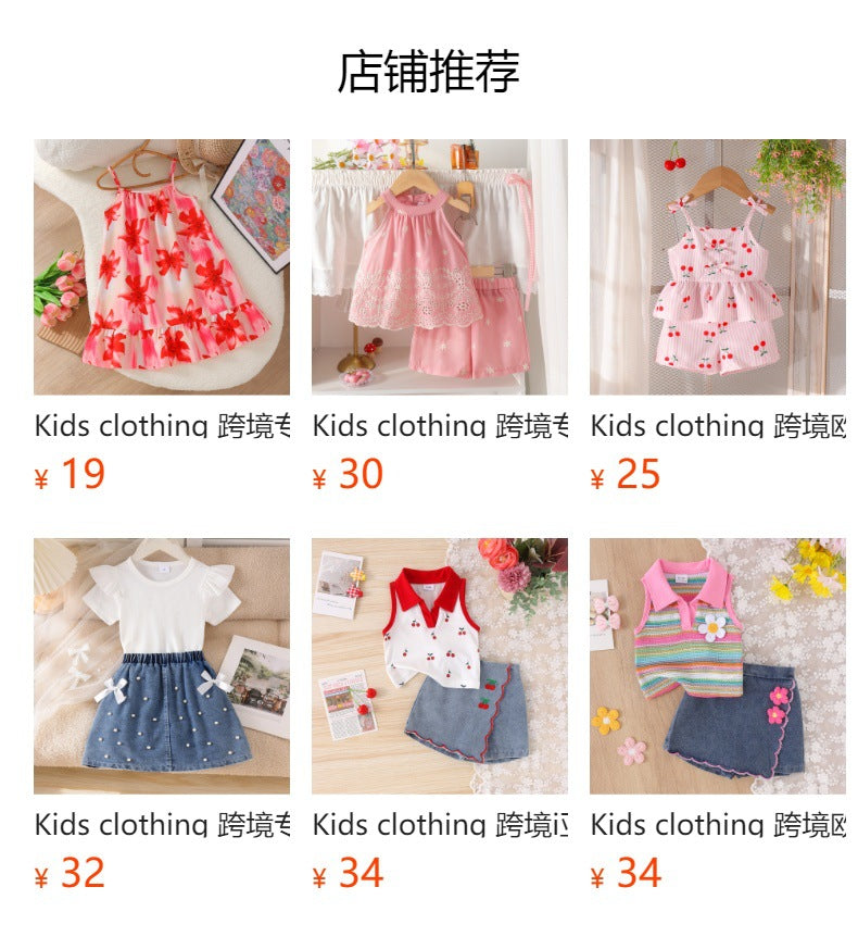 Kids clothing cross-border exclusive for european and american girls new arrival children's long sleeves jumpsuit baby children's clothing suit