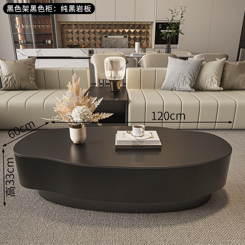 Special-shaped rock slab mango coffee table modern casual size apartment oval living room for home simple