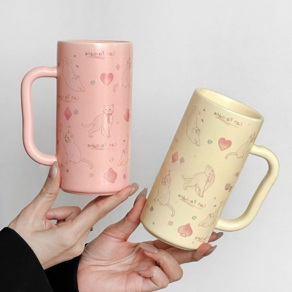 Cute ceramic mug cartoon ceramic cup high-value couple's drinking cup home breakfast cup - minor imperfections