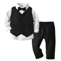 New arrival: factory direct british style boys' plaid vest, shirt, and trousers set - perfect for first birthday celebrations and formal occasions