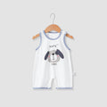 Baby sleeveless romper summer thin newborn bodysuit unisex infant crawling suit cartoon onesie