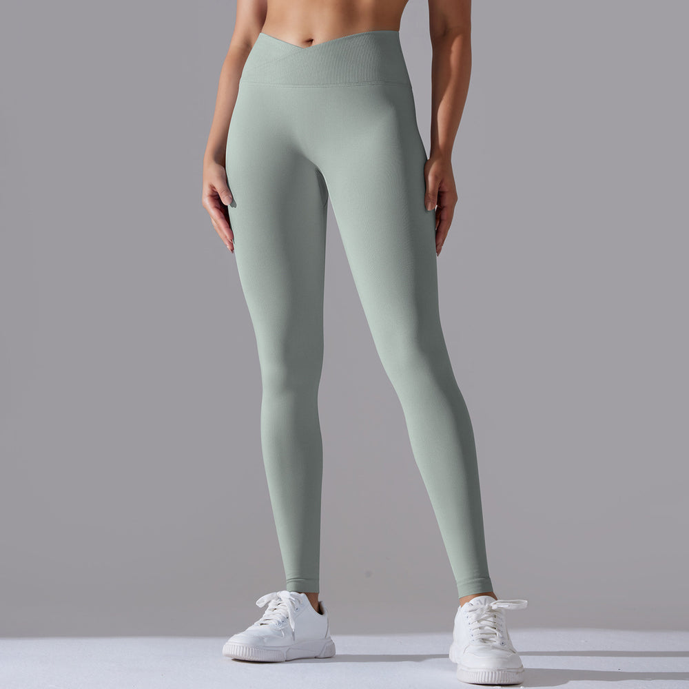 Fashion cross-border seamless tight yoga pants women's cross high waist peach butt lifting sports pants breathable quick-drying fitness pants