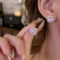 Super sparkling copper zircon exquisite stud earrings - e2974 silver