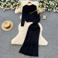 Feminine eleganttwo-piece set autumn classy waist suspender knittingdress+long sleevescardiganoutwear