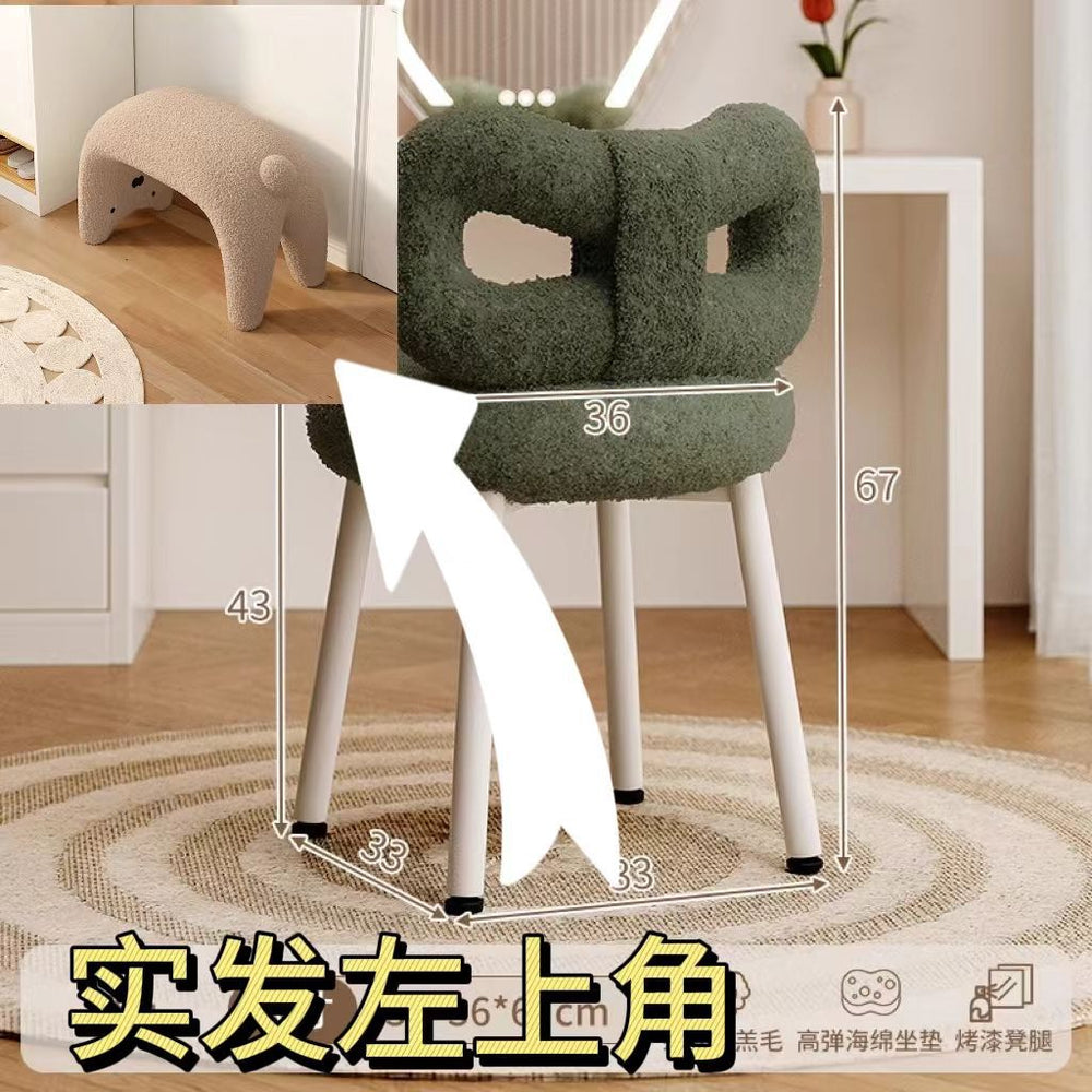 Accessible luxury makeup chair casual dressing table for home cream girls bedroom dressing table chair backrest manicure popular stool