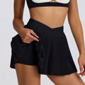 casual pleated skirt breathable fake two-piece quick-drying fashion tape running sports high waist fitness short skirt tennis skirt