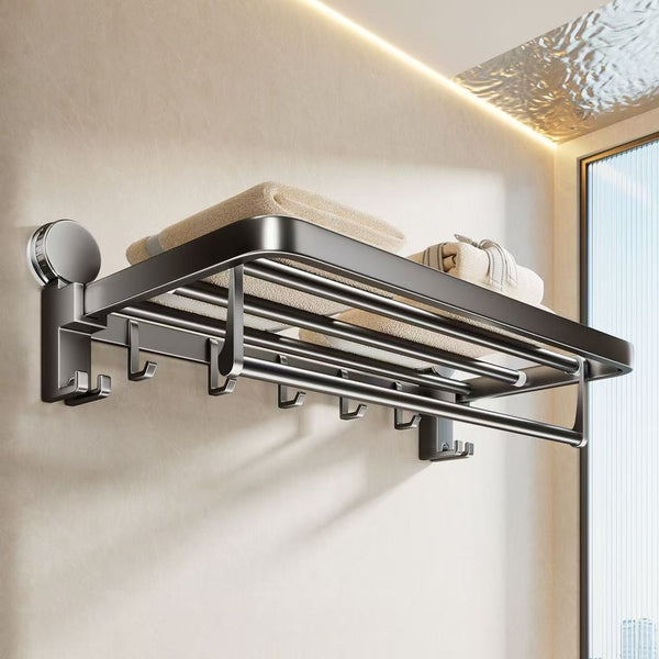 Factory Suction Cup Towel Rack Toilet No Punching Rod Bathroom Shelf Toilet Bathroom Storage Bath Towel Rack
