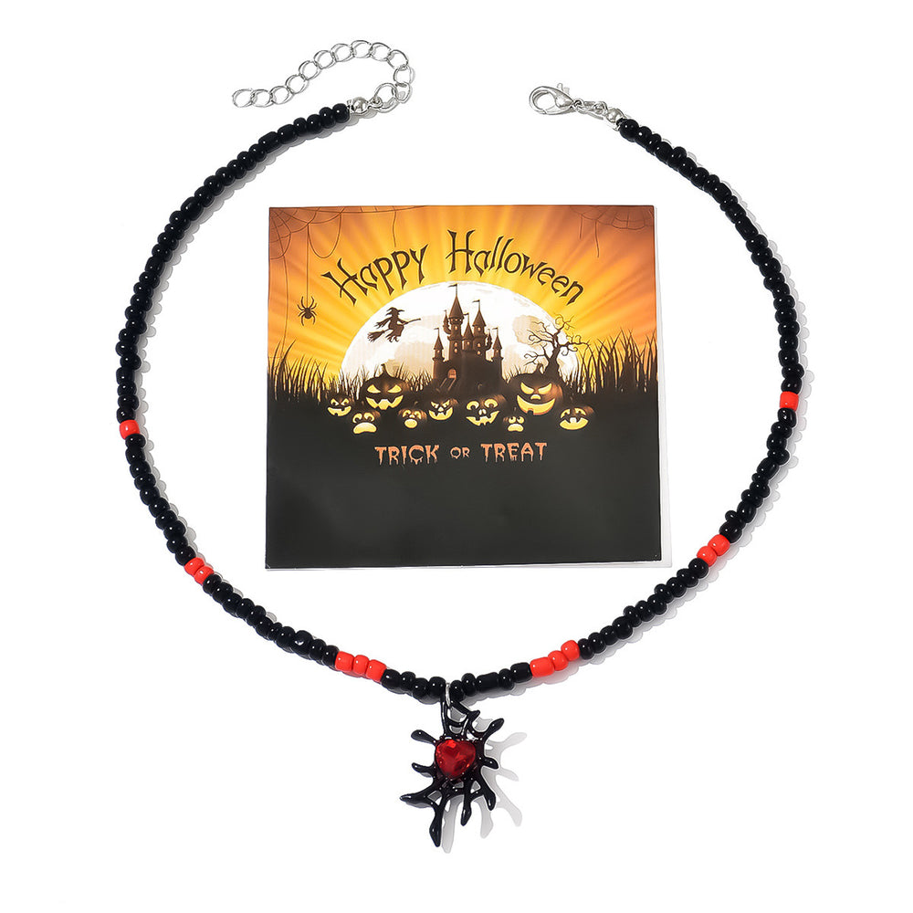 Xiaomi bead necklace wholesale european and american cross-border gothic dark style halloween accessories pumpkin cat spider clavicle chain for women