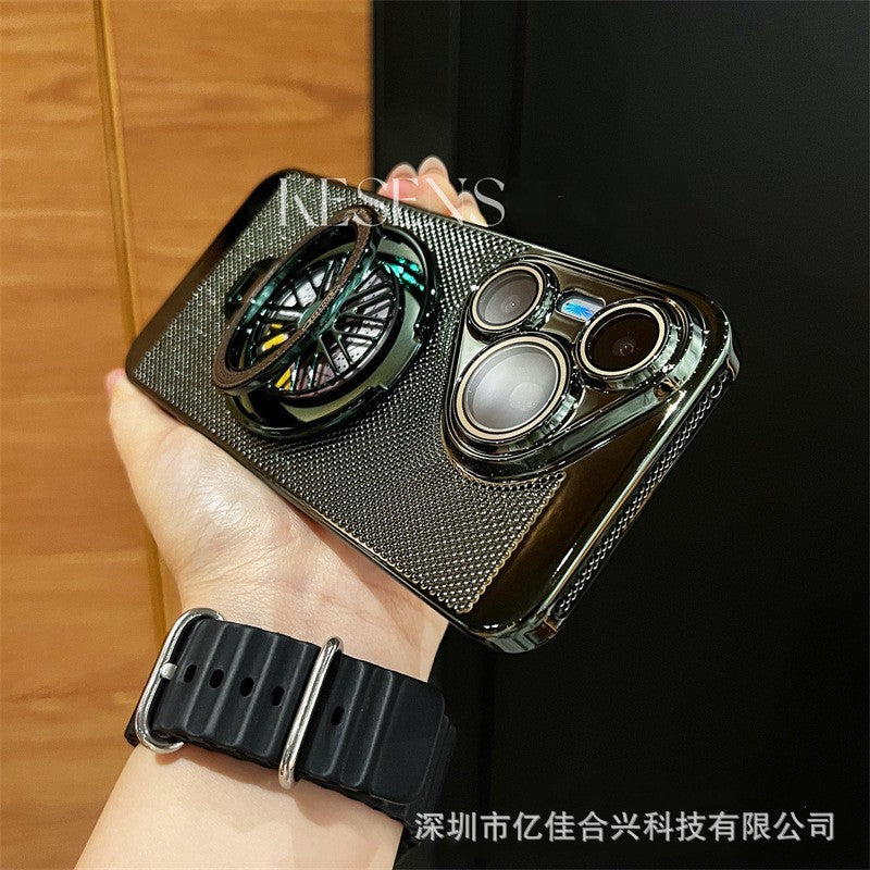 Electroplated breathable heat dissipation shell suitable for huawei p70pro mobile phone case magnetic gyro bracket mate60pro hard shell