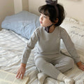 Kidsheattechintimatessuitthickened autumn clothes and long trousers for boys and girlswinternew arrival home clothes pajamas bottom shirt cotton