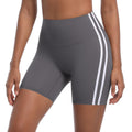 new striped high-waisted peach lift 3/4 leggings - color block breathable sports running yoga shorts for women