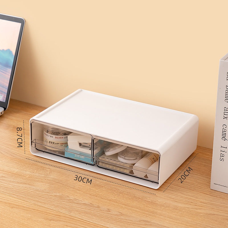 Japanese lipstick cosmetic storage box transparent desktop storage box drawer type book data cable stationery storage box