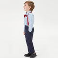 New european and american style boys' spring/autumn outfit set: long-sleeved cotton shirt and suspender pants gentleman's suit