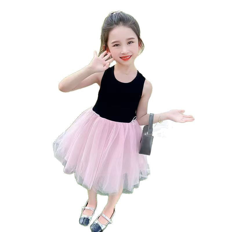 Summer new arrival: solid color korean style trendy girls' short-sleeve dress - available in three colors - kids' princess dress