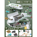 Oversized military aircraft with 4 alloy cars + road signs [rechargeable version]