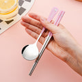 Cartoon 304 stainless steel chopsticks and spoon set - kids' dinnerware with original beerus collaboration design - wholesale