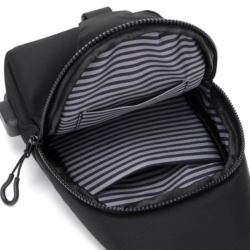 New trend taste shoulder messenger bag Korean version fashion sports men's bag can be printed logo anti-splashing and wear-resistant breast bag