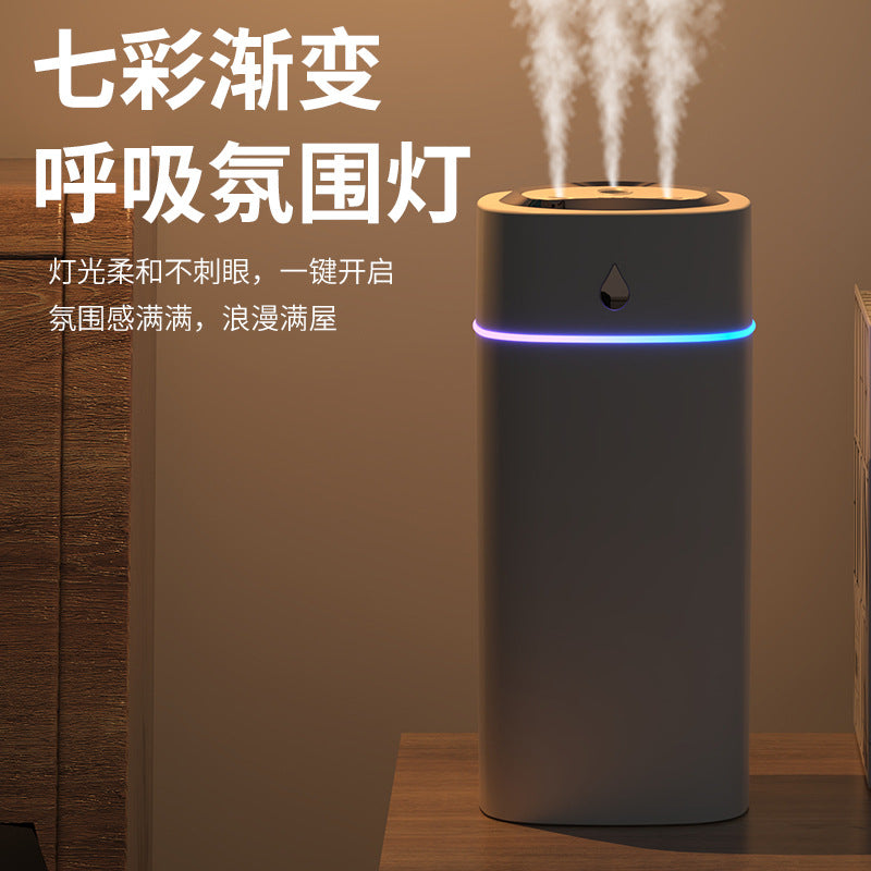 New arrival water drop humidifier three nozzle large fog volume mini small bedroom aromatherapy usb atmosphere light humidifier