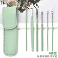 Ear pick leather case 6-piece set spiral spring ear pick six-piece set ear cleaner ear pick ear picking tool