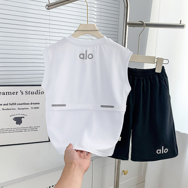 【ice silk quick-dry】kids' summer new arrival: lightweight, breathable, cool & comfortable athletic set for mid-to-large children