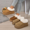 winter new women's snow boots korean style plush collar thick sole short boots fleece lined cross-border plus size cotton shoes