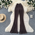 Retrohigh waistlooseeasiest for matchpolka dot slightly flared pants for women summer lazy style slimming lookslimming lookcasualpantsk-style