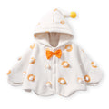 Baby outing cape, girls' winter hooded coat, children's windproof fleece-lined swaddle blanket, korean style princess autumn/winter collection