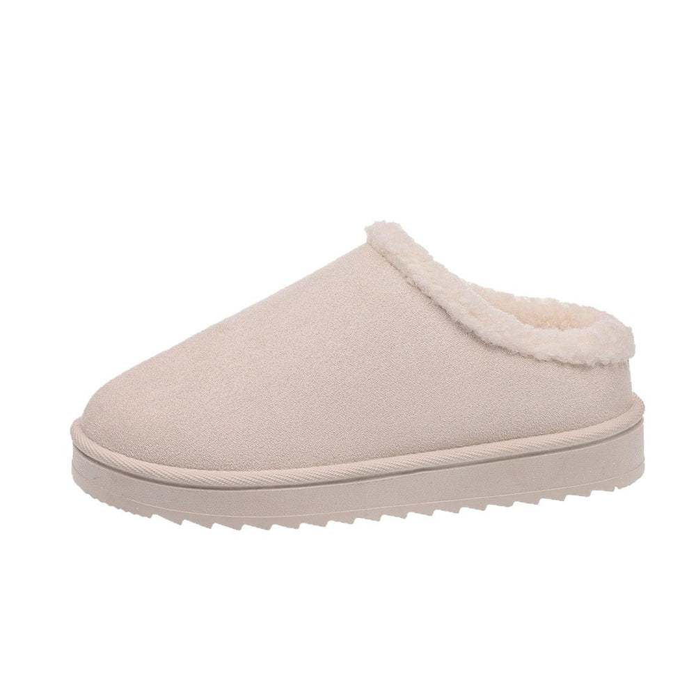 Exportplus size winter new arrival baotou half slippers women's outwear lambswool fleece-lined snow heattech cotton shoes wholesale