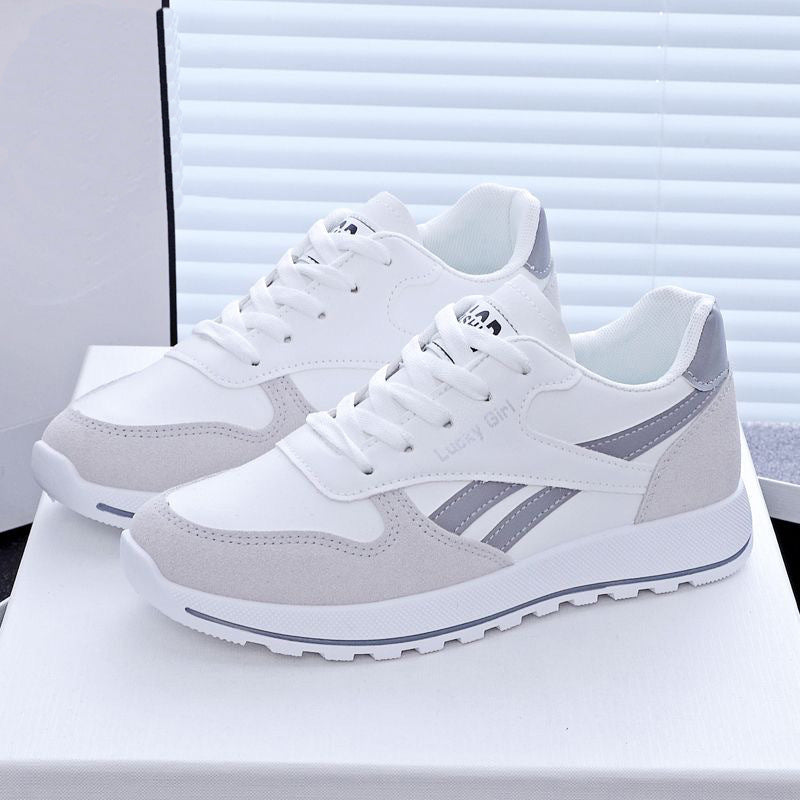 korean version of argan shoes for women, trendy 2025 spring and autumn new student running sports shoes, street style white shoes, dad shoes