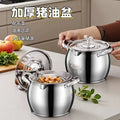 Wholesale stainless steel lard container - large capacity oil storage bucket with lid and filter screen - kitchen lard canister