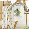 Kids' short-sleeve cotton set: summer t-shirt & pajamas for boys & girls - perfect for home wear and sleepwear