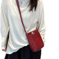 Top grain leather 2025 new women's bag casual versatile genuine leather handbag vintage shoulder crossbody bag fashion phone bag
