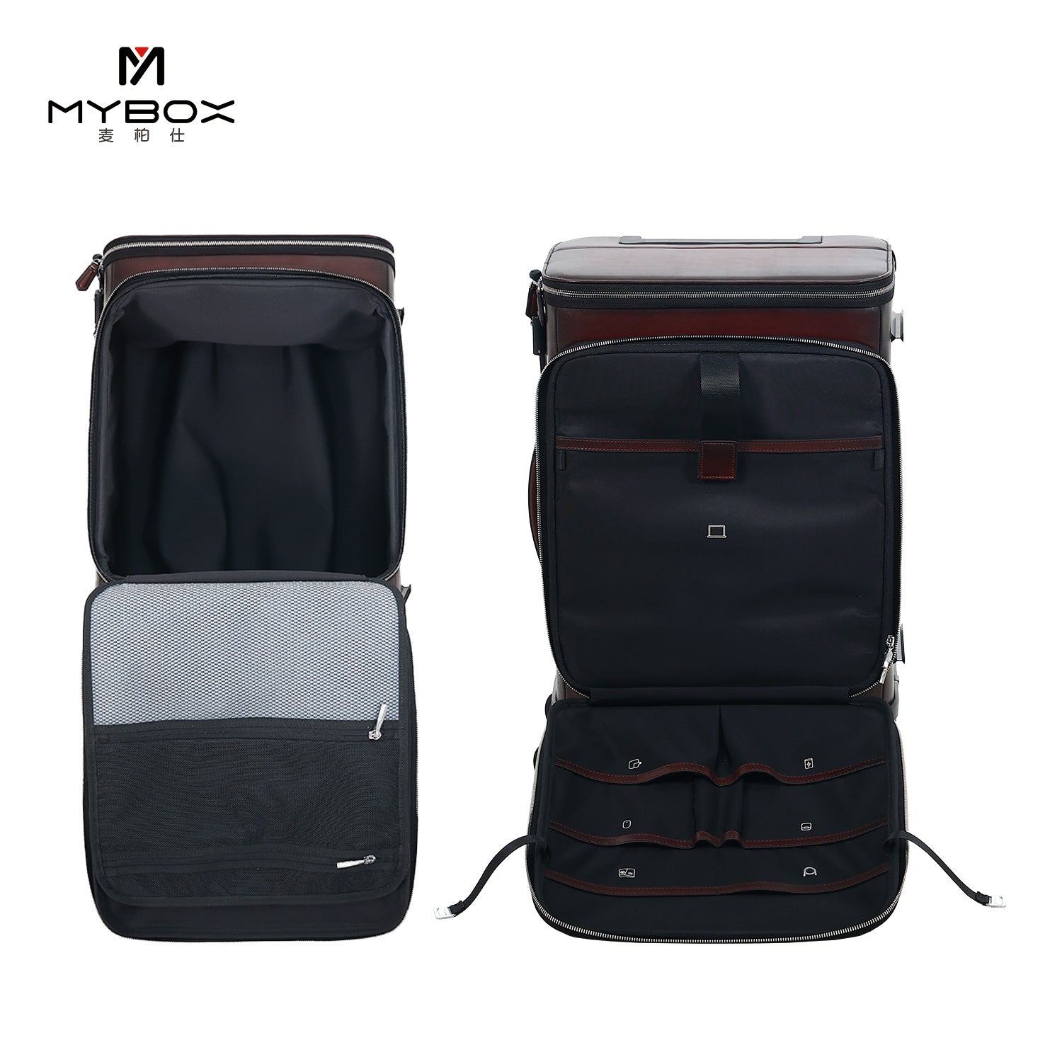 Mybox all-leather trolley case 24-inch universal wheel light luxury business suitcase wear-resistant large-capacity suitcase