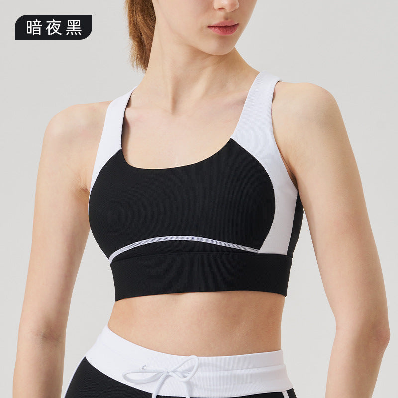 Spring/summer high-waisted activewear set for women - color block, open back, body-hugging, barely-there feel yoga set with running shorts - gym & yoga apparel