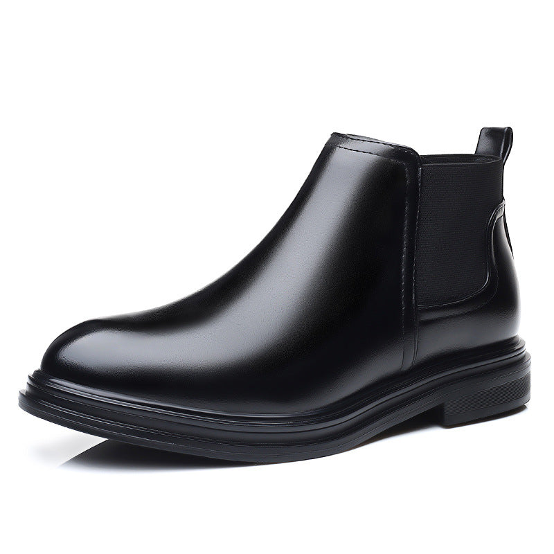 premium plus size pointed-toe chelsea boots - business casual men's boots - british style slip-on leather boots - dropshipping available