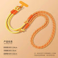 K-style detachable cross-body halter wrist three-purpose mobile phone lanyard woven patchwork strong anti-lost rope cartoon pendant