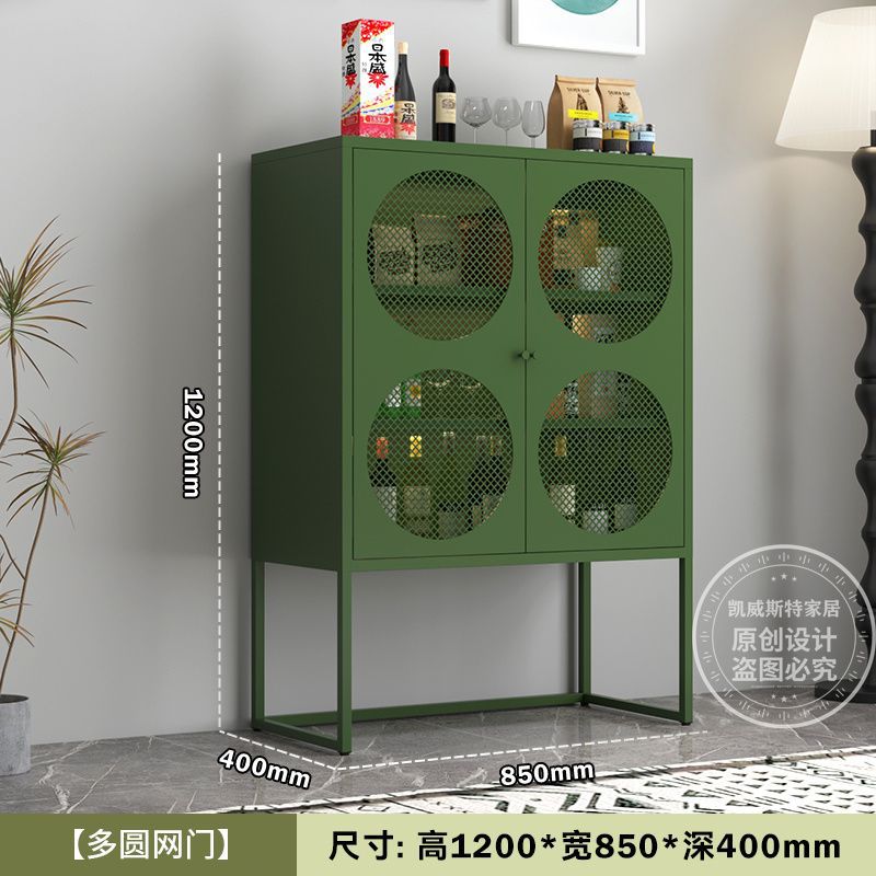 Iron sideboard storage wall storage iron cabinet kitchen living room wine cabinet modern casual tea storage drawer cabinet